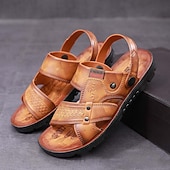 billiga Avslappnade sandaler-Herr Sandaler Inneskor Komfortsandaler Promenad Ledigt Strandstil Dagligen Strand PVC Vattentät Andningsfunktion Bekväm Loafers Gul Brun Sommar