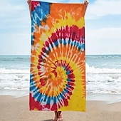 abordables ensembles de serviettes de plage-Serviette de plage tie dye, serviettes de plage de couleur hippie sans sable surdimensionnées, grande serviette de bain douce sup, serviette de bain absorbant l&#039;eau pour hommes, femmes, voyage,