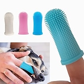 abordables Toilettage pour chiens-chien super doux pet doigt brosse à dents nettoyage des dents silicone brosse à dents outil chien chat nettoyage