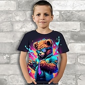 billiga Pojkens 3D-djur-Pojkar 3D Grafisk Djur Panda T-shirt Kortärmad 3D-tryck Sommar Vår Aktiv Sport Mode Polyester Barn 3-12 år Utomhus Ledigt Dagligen Normal
