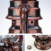 cheap Island Lights-1pc Retro Hemp Rope Chandelier - Old Fashioned Lantern Pendant Light - Oil Rub Bronze Kitchen Island Hanging Light (Bulb Not Included)