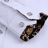 economico Camicie Button Down da uomo-Per uomo Camicia Camicie Camicia abbottonata Resistente alle rughe Camicia con bottoni Liscio Matrimonio Ufficio e carriera Nero Bianco Vino Blu reale Manica lunga Collo ripiegabile Primavera