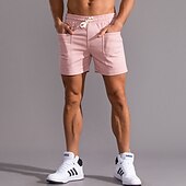 economico Pantaloncini casual-Per uomo Pantaloncini rosa Pantaloncini estivi Pantaloncini casual Tasche Liscio Comfort Traspirante Esterno Giornaliero Per uscire Di tendenza Informale Nero Bianco