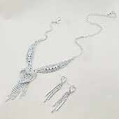 voordelige Sieradensets-Bruidssieradensets 1 set Legering 1 Ketting Oorbellen Dames Modieus Gepersonaliseerde Luxe Kwastje Hart Sieraden set Voor Bruiloft Feest / Avond Lahja