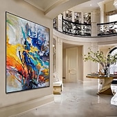 abordables Peintures Abstraites-Peinture à l'huile faite à la main toile art mural décoration abstraite moderne pour la décoration intérieure roulé sans cadre peinture non étirée
