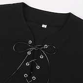 economico Cime-Retrò Vintage Punk &amp; Gotico Medievale Blusa / Camicia Mascherata Tunica Fiera del Ren Cavaliere Vichingo Crociato Con Volant Blocco di colori Per uomo Celtico Costumi da pirata Carnevale Mascherata