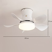 cheap Ceiling Fan Lights-LED Ceiling Fans Dimmable with Remote Contral 82cm Flush Mount Ceiling Lamp Acrylic Lampshade Chandelier Bedroom Living Room
