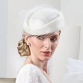 preiswerte Faszinationen-Hüte Sinamay Scheibenhut Pillbox-Hut Schleierhut Cocktail Abendgesellschaft Elegant Britisch Mit Schleife Tüll Kopfschmuck Kopfbedeckung