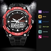 abordables Relojes digitales-Reloj deportivo SKMEI solar digital LED reloj militar para hombres moda casual electrónica cronógrafo reloj de caucho reloj masculino