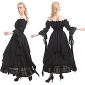 economico Vestito-Vintage Gotico Medievale Vestito Costume Cosplay Abito ispirato alla Reggenza Fiera del Ren Manica del polsino svasato Vichingo Elfico Per donna Celtico Costumi da pirata Fantasia Halloween Mascherata