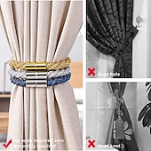 olcso Függönykiegészítők-mágneses függöny megkötős ablak, gyöngy gyöngyös függönytartók, csatos klip otthoni hálószobához irodai dekoratív függöny