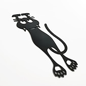 preiswerte Buchstützen &amp; Lesezeichen-1 Stück schwarze Katze Kunststoff-Lesezeichen-Umschlagschild, ausgehöhlte Mini-3D-Tier-Lesezeichen, Geschenk zum Schulanfang