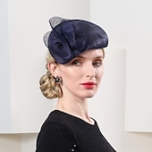 olcso Partikalapok-Kalap Sinamay Bowler / Cloche kalap Csészealj kalap Pillbox Kalap Estély koktél Esküvő Brit Val vel Tiszta Szín Csipke oldal Sisak Fejfedők