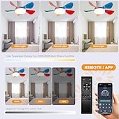 cheap Ceiling Fan Lights-LED Ceiling Fans Dimmable with Remote Contral 82cm Flush Mount Ceiling Lamp Acrylic Lampshade Chandelier Bedroom Living Room