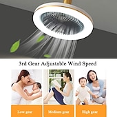 voordelige Plafondventilatorverlichting-plafondventilator met lichtafstandsbediening 30w 10 inch hangende lighe ingesloten plafondventilator dimbaar 3 lichte kleur, 3 snelheden led laag profiel inbouw plafondventilator voor keuken 85-265v