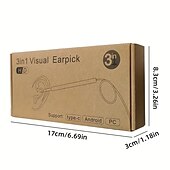 cheap Household Appliances-Three-In-One Ear Spoon Endoscope With Adjustable LED Light And 78.74inch Cable, Convenient Ear Picking Cleaning Kit, Support Type-C, Android