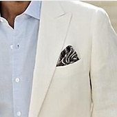 abordables Blazer en lin-Veste blazer en lin pour hommes veste de sport mode décontractée été uni blanche coupe ajustée à boutonnage simple à un bouton