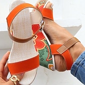 preiswerte Keilsandalen-Damen-Keilsandalen im Boho-Stil mit Blumenmuster – offenes Plateaudesign mit verstellbaren Riemen für lässige Sommeroutfits