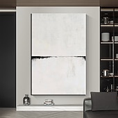 Handmade Hand Painted Oil Painting Wall Beige and Black Abstract Oil Painting Original Acrylic Painting on Canvas Modern Minimalist Art for Bedroom Decor Rolled Canvas No Frame Unstretched 24