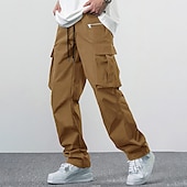cheap Cargo Pants-Men&#039;s Cargo Pants Cargo Trousers Zipper Pocket Plain Comfort Breathable Outdoor Daily Going out Fashion Casual Black Khaki