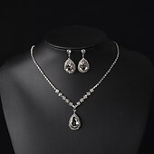 levne Sady šperků-Svatební šperky Soupravy 1 sada Slitina 1 x náhrdelník Náušnice Náramky Dámské Přizpůsobeno stylové Jednoduchý Briolette Drahocenný Kapka vody Diamond Sada šperků Pro Svatební Výročí Zvláštn