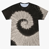 billige Retro grafikk-Disk Tie Dye T-skjorte Animé 3D Graphic Til Par Herre Dame Voksne Maskerade 3D-utskrift Fritid / hverdag