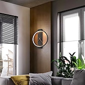 abordables Apliques de pared para interior-Lámpara de pared interior con reloj, lámpara de pared decorativa creativa, diseño de reloj real de 30 cm, accesorio de iluminación montado en la pared de metal para dormitorio, cabecera, pasillo, sala