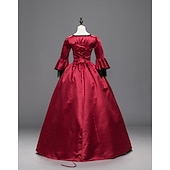 Χαμηλού Κόστους Φορέματα-Βίντατζ Ροκοκό Βικτοριανό Μάξι Φορέματα Κοστούμι πάρτι Χορός μεταμφιεσμένων Κανονικό Juliet Σταχτοπούτα Πριγκίπισσα Σαίξπηρ Δαντέλα Πριγκίπισσα Τετράγωνη Λαιμόκοψη Φανταχτερή Φόρεμα