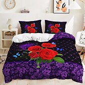 economico Set copripiumino-2 pezzi / 3 pezzi rosa fiore vintage san valentino collezione matrimonio set trapunta due pezzi set tre pezzi include un copripiumino 1 o 2 copricuscini set biancheria da letto