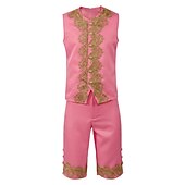 Недорогие Наряды-Ретро Средневековый Эпоха возрождения Пальто Брюки Инвентарь Принц барин Вышивка Вышивка Маскарадный костюм Муж. Королевский Карнавал Маскарад Для вечеринок Венецианский карнавал Взрослые