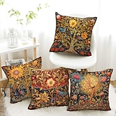 baratos Estilo Vintage-4.0 pçs Poliéster Cobertura de Almofada, Imprimir Art Deco Vintage Lazer Quadrada Tradicional Clássico