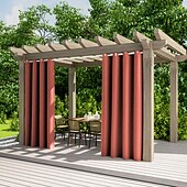 billiga Vattentäta gardiner-2 paneler utomhusgardiner vattentäta för inomhusbröllop uteplats tjock avskildhet grommet gardiner för bröllop sovrum, vardagsrum, veranda, pergola, cabana