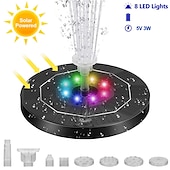abordables Éclairage subaquatique-Flottant solaire bain d&#039;oiseau fontaine d&#039;eau lumières jardin cascade fontaine étang panneau solaire alimenté pompe à eau décoration de jardin