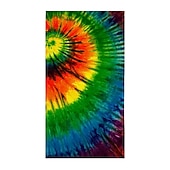 abordables ensembles de serviettes de plage-Serviette de plage tie dye, serviettes de plage de couleur hippie sans sable surdimensionnées, grande serviette de bain douce sup, serviette de bain absorbant l&#039;eau pour hommes, femmes, voyage,