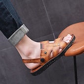 billiga Avslappnade sandaler-Herr Sandaler Inneskor Komfortsandaler Promenad Ledigt Strandstil Dagligen Strand PVC Vattentät Andningsfunktion Bekväm Loafers Gul Brun Sommar