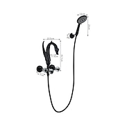 halpa Ulkotilojen suihkutarvikkeet-vintage messinginen suihkuhanasetti käsisuihkulla, perinteinen kylpyammeen juoksuputki kaksikahvainen kylpyamme hana seinään kiinnitettävä