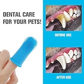 abordables Toilettage pour chiens-chien super doux pet doigt brosse à dents nettoyage des dents silicone brosse à dents outil chien chat nettoyage