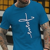 baratos Camiseta gráfica masculina-Homens Letra impressão de carta Camiseta Estilo casual Algodão Manga Curta Gráfico Camisa Vinho Preto Branco Camiseta confortável Férias Casual Roupas de estilistas