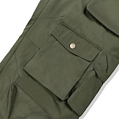 cheap Cargo Pants-Men&#039;s Cargo Pants Cargo Trousers Flap Pocket Plain Comfort Breathable Outdoor Daily Going out Fashion Casual Army Green