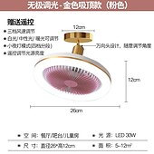 voordelige Plafondventilatorverlichting-plafondventilator met lichtafstandsbediening 30w 10 inch hangende lighe ingesloten plafondventilator dimbaar 3 lichte kleur, 3 snelheden led laag profiel inbouw plafondventilator voor keuken 85-265v