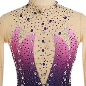 abordables Vestidos de Patinaje Artístico-Vestido de patinaje artístico Mujer Chica Patinaje Sobre Hielo Vestidos Borgoña Azul Real Púrpula Claro Dedo Pulgar Espalda Abierta Licra Alta elasticidad Entrenamiento Competición Ropa de Patinaje