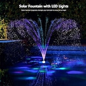 cheap Underwater Lights-Solar Fountain Upgraded Innovative Solar Powered Fountain Pump Colorful 160mah Battery Solar Water Fountain Pump 3W 5V LED Lights Floating Garden Fountain Pump Swimming Pools Pond Lawn Decor