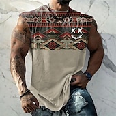 preiswerte Vintage-T-Shirts-Herren Graphic Bogengimpe Shirt Ärmelloses T-Shirt für Männer Ärmellos Gurte T-Shirt 3D-Druck Rundhalsausschnitt Hemd Modisch Designer Muskel Täglich Sport Fitnessstudio Schwarz Weiß Rote Frühling