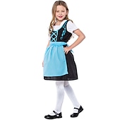 halpa Lapset-Oktoberfest dirndl Trachtenkleader Dirndl pusero Oktoberfest / Olut baijerilainen baijerilainen Wiesn Perinteinen Tyyli Niityt Tyttöjen Perinteinen tyyli kangas Toppi Leninki Esiliina