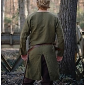 abordables Hauts-Médiéval Renaissance 17ème siècle Chemise Tunique Ren Faire Guerrier Viking Ranger Tir à l&#039;arc Homme Viking Fantaisie Halloween Carnaval Mascarade LARP Adulte Chemise Toutes saisons
