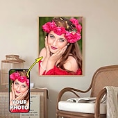 ieftine Imprimate Oameni-Pânză personalizată de artă de perete, tipărituri și poster personalizate de portrete de familie - poster personalizat de familie 30x40cm/12''x16'' cadou personalizat de Valentine făcut la comandă