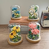 baratos Brinquedos de Montar-Blocos de construção para presentes do dia das mulheres, crie lindos buquês de flores com este kit de construção de flores de 1 peça - perfeito para adultos&amp;amp; crianças! presentes de dia das mães