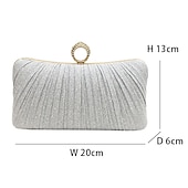 cheap Clutches &amp; Evening Bags-Elegant Gold Glitter Evening Clutch Bag with Rhinestone Ring Handle – Women&#039;s Party, Wedding, and Formal Event Accessory