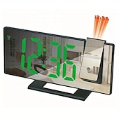 abordables Décorations et veilleuses-nouvelle horloge de projection led multifonctionnel réveil numérique horloge électronique photosensible automatique avec usb plug-in transfrontalier