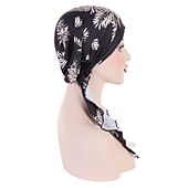 levne Klobouky-ženy tištěné předvázaný šátek elastický muslimský ženský turban měkký klobouk vypadávání vlasů pokrývka hlavy zábal pokrývka hlavy napínací šátek